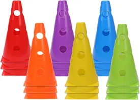12/18Pcs Plastic Agility Cone Football Sign Bucket Soccer Training Marker Obstacle Cone Football Training Maker Bucket Plasti