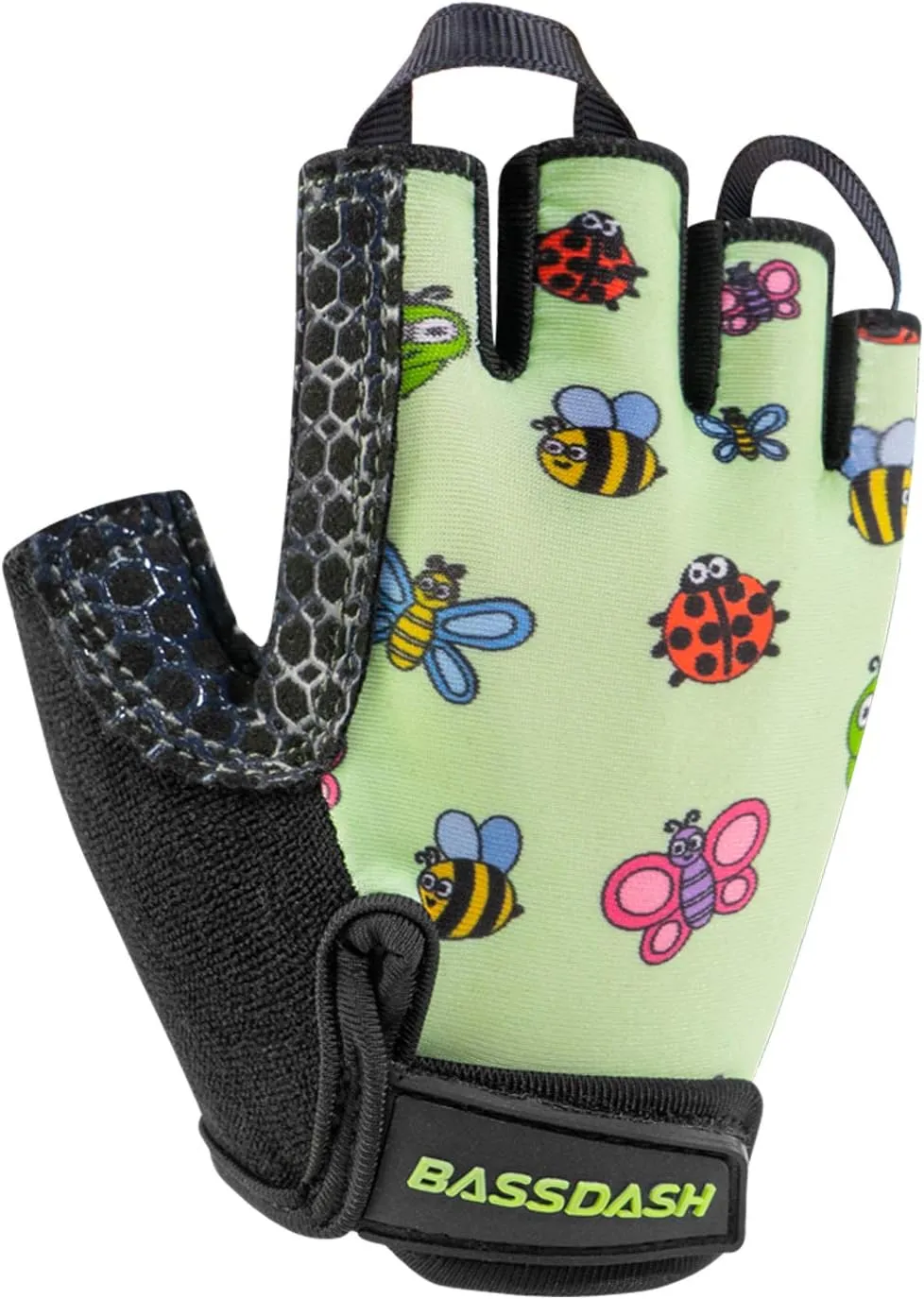 BASSDASH UPF 50  Kids' Gloves with Padded Grippy Palm UV Protection for Bicycles Fishing for 1-8 Years Old Boys Girls