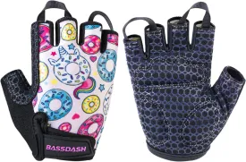 BASSDASH UPF 50  Kids' Gloves with Padded Grippy Palm UV Protection for Bicycles Fishing for 1-8 Years Old Boys Girls