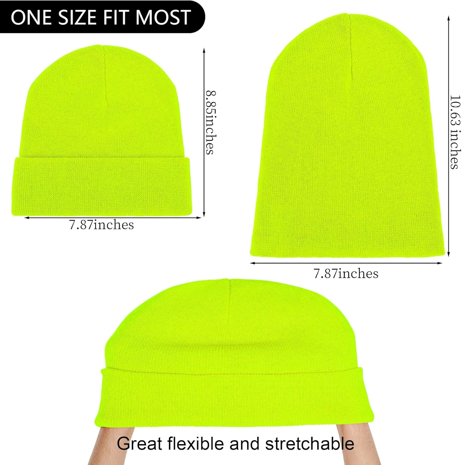 Beanie for Men Women, Slouchy Knitted Beanie Hats Winter Warm Hat Unisex Cuffed Plain Hat for Cold Weather