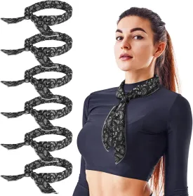Coume 6 Pack Cooling Neck Wraps Cooler Ice Wrap Scarf Bandanas for Hot Weather Summer Women Men Walking Riding Outdoor