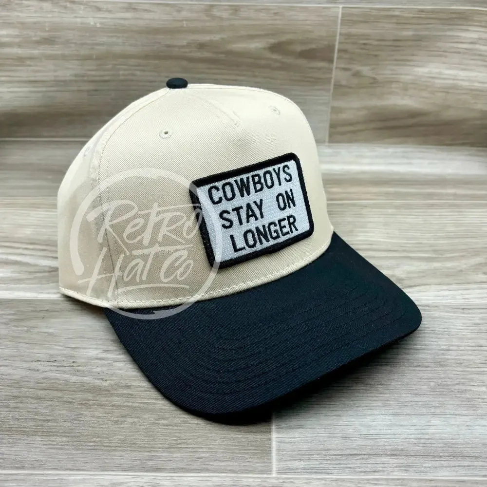 Cowboys Stay on Longer on Natural/Black Retro Hat