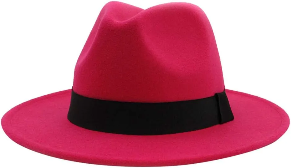 Fedora Hat for Women Men Solid Color Panama Hat Winter Luxury Hats Wide Brim Fedoras