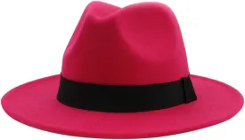 Fedora Hat for Women Men Solid Color Panama Hat Winter Luxury Hats Wide Brim Fedoras
