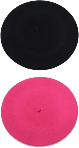 French Beret - Wool Solid Color Womens Beanie Cap Hat