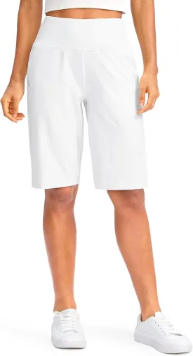 G Gradual Women's 12" Bermuda Long Shorts with Pockets High Waisted Stretch Knee Length Shorts for Women Summer Walking