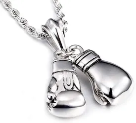 Joygulls Men Necklace 316L Punk Stainless Steel Boxing Gloves Chain Pendant Necklace
