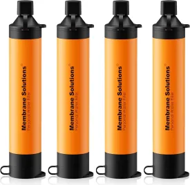 Membrane Solutions Straw Water Filter S1, NSF/ANSI 42&372&401 certificated, Survival Filtration Portable Gear, Emergency Preparedness, Supply for Drinking Hiking Camping Team Family Outing