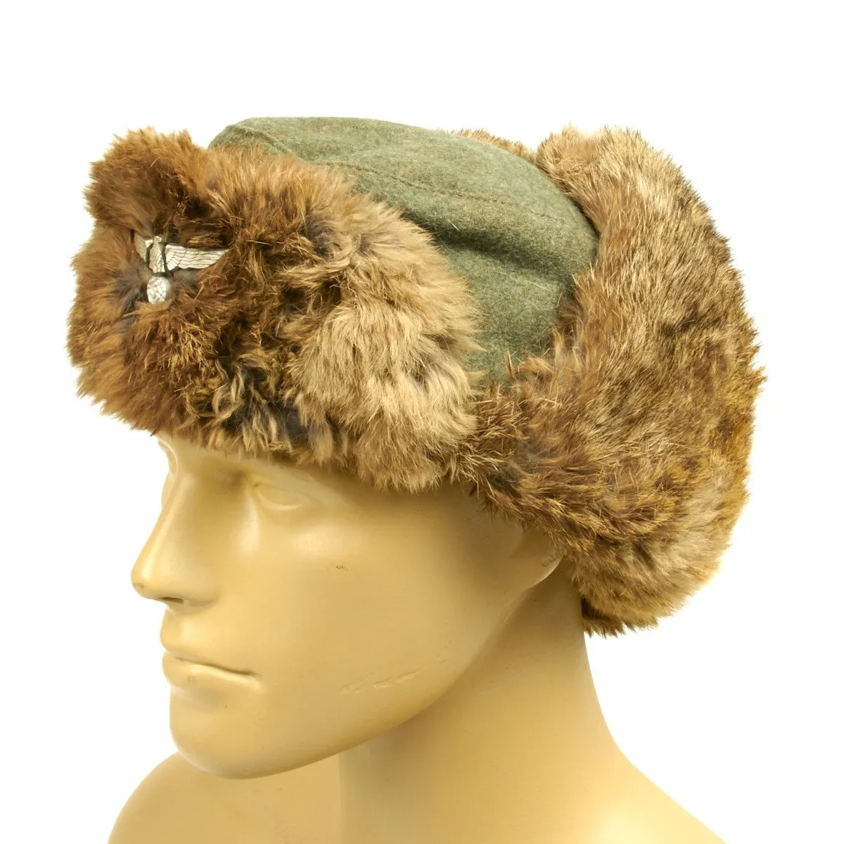Original German WWII Eastern Front Rabbit Fur Winter Hat