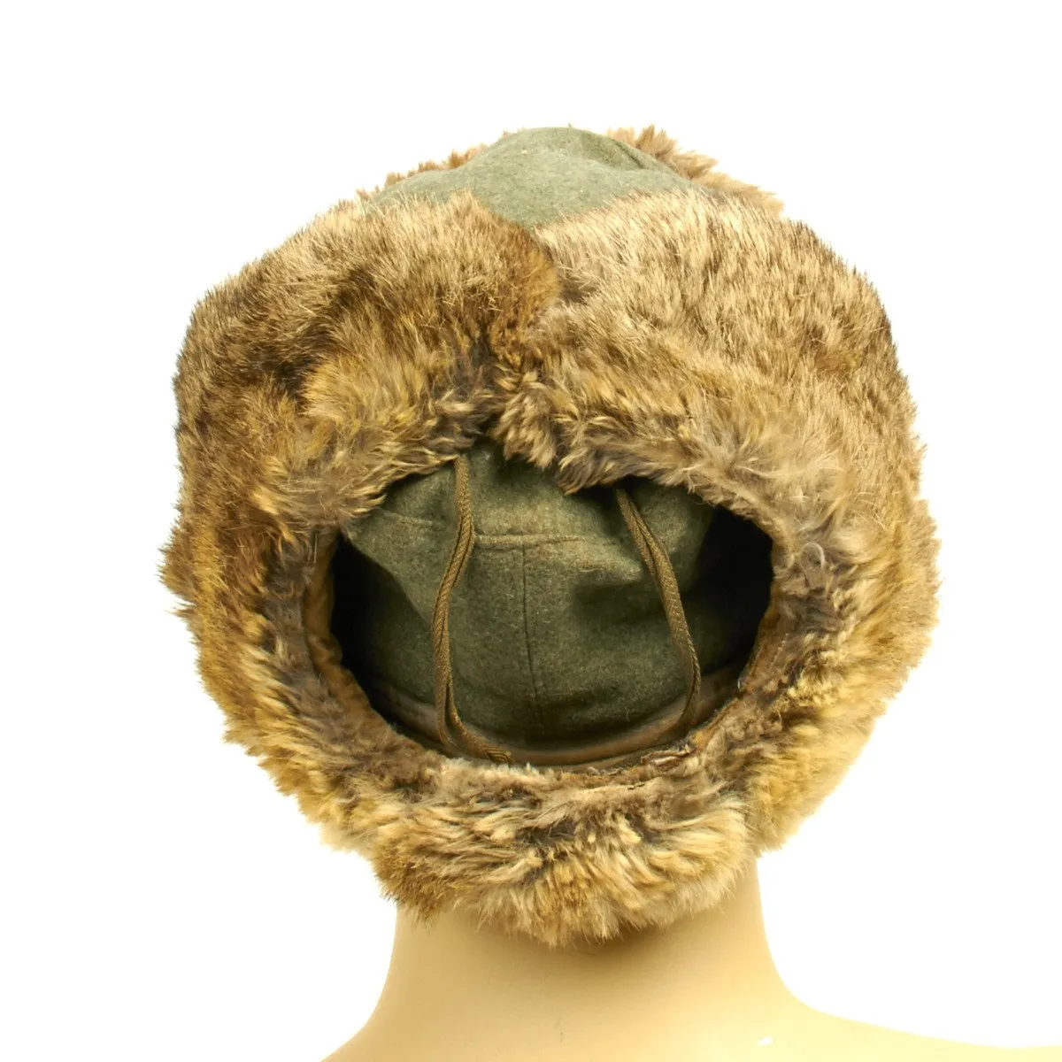 Original German WWII Eastern Front Rabbit Fur Winter Hat