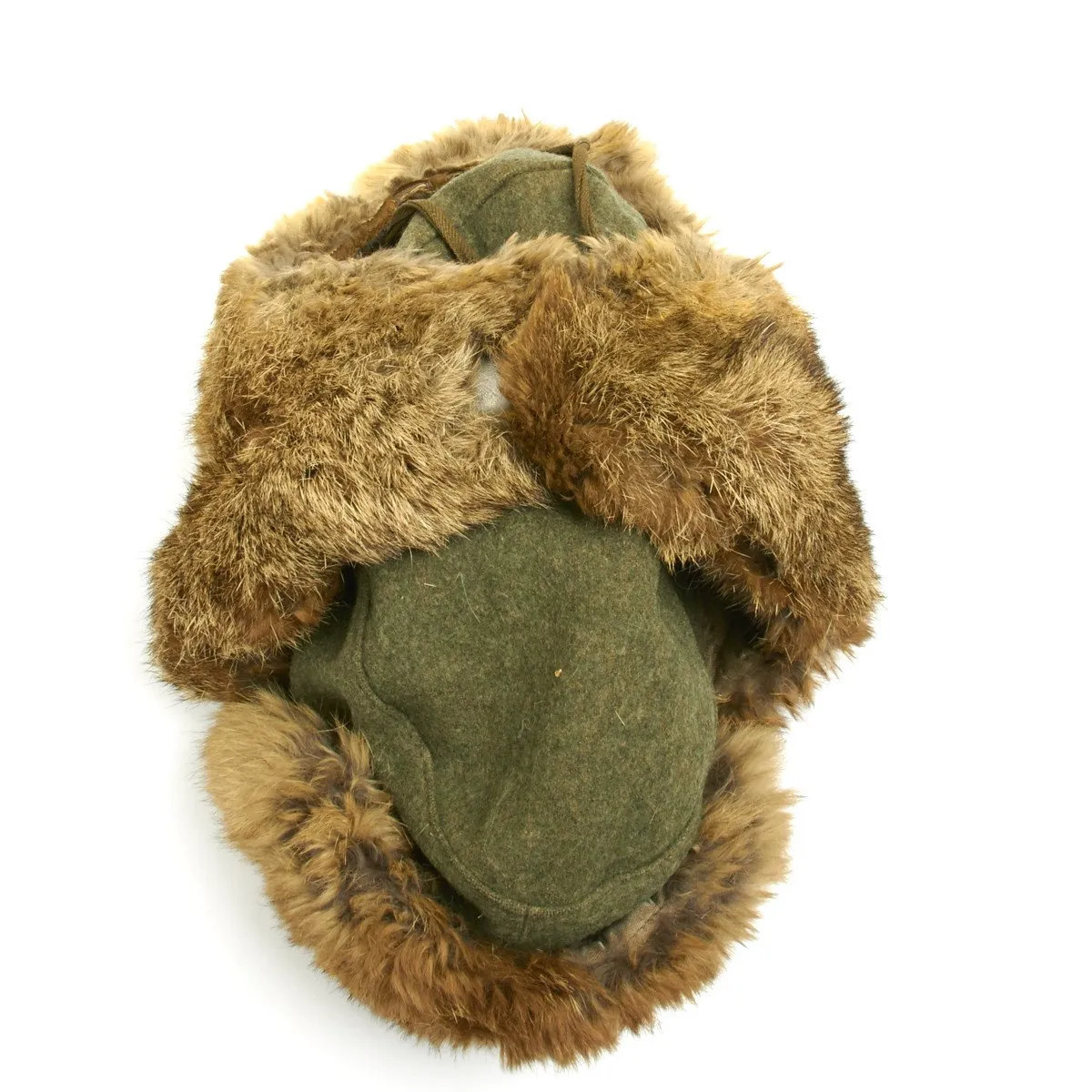 Original German WWII Eastern Front Rabbit Fur Winter Hat
