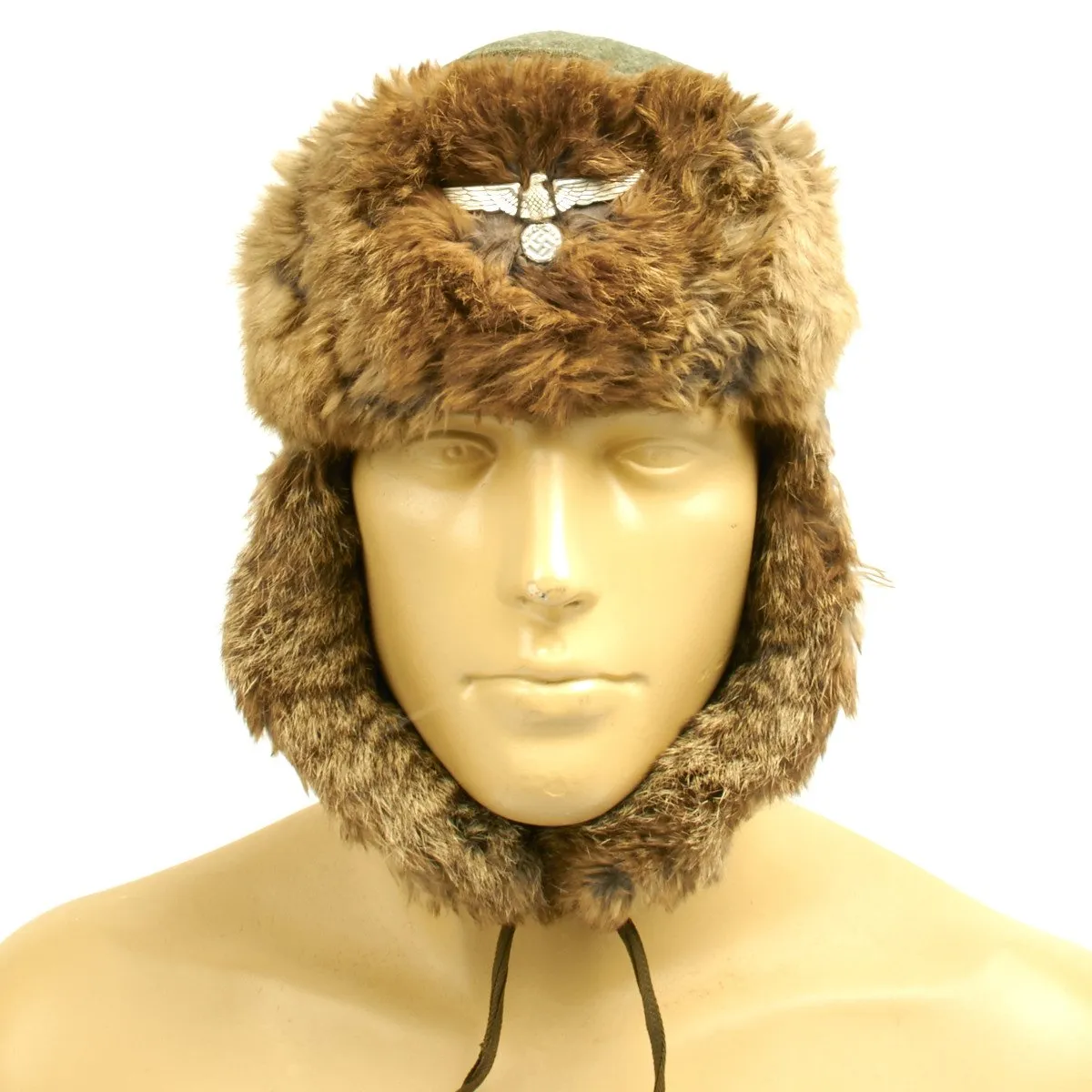 Original German WWII Eastern Front Rabbit Fur Winter Hat
