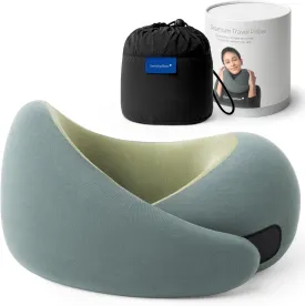 Ostrichpillow Go Neck Pillow, Travel Pillows for Airplanes, Premium Memory Foam Travel Pillow, 360 Ergonomic Design, Asymmetrical Sides, Travel Bag Included, Washable Modal Cover