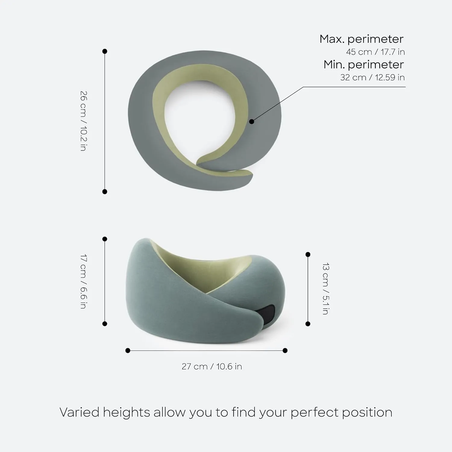 Ostrichpillow Go Neck Pillow, Travel Pillows for Airplanes, Premium Memory Foam Travel Pillow, 360 Ergonomic Design, Asymmetrical Sides, Travel Bag Included, Washable Modal Cover