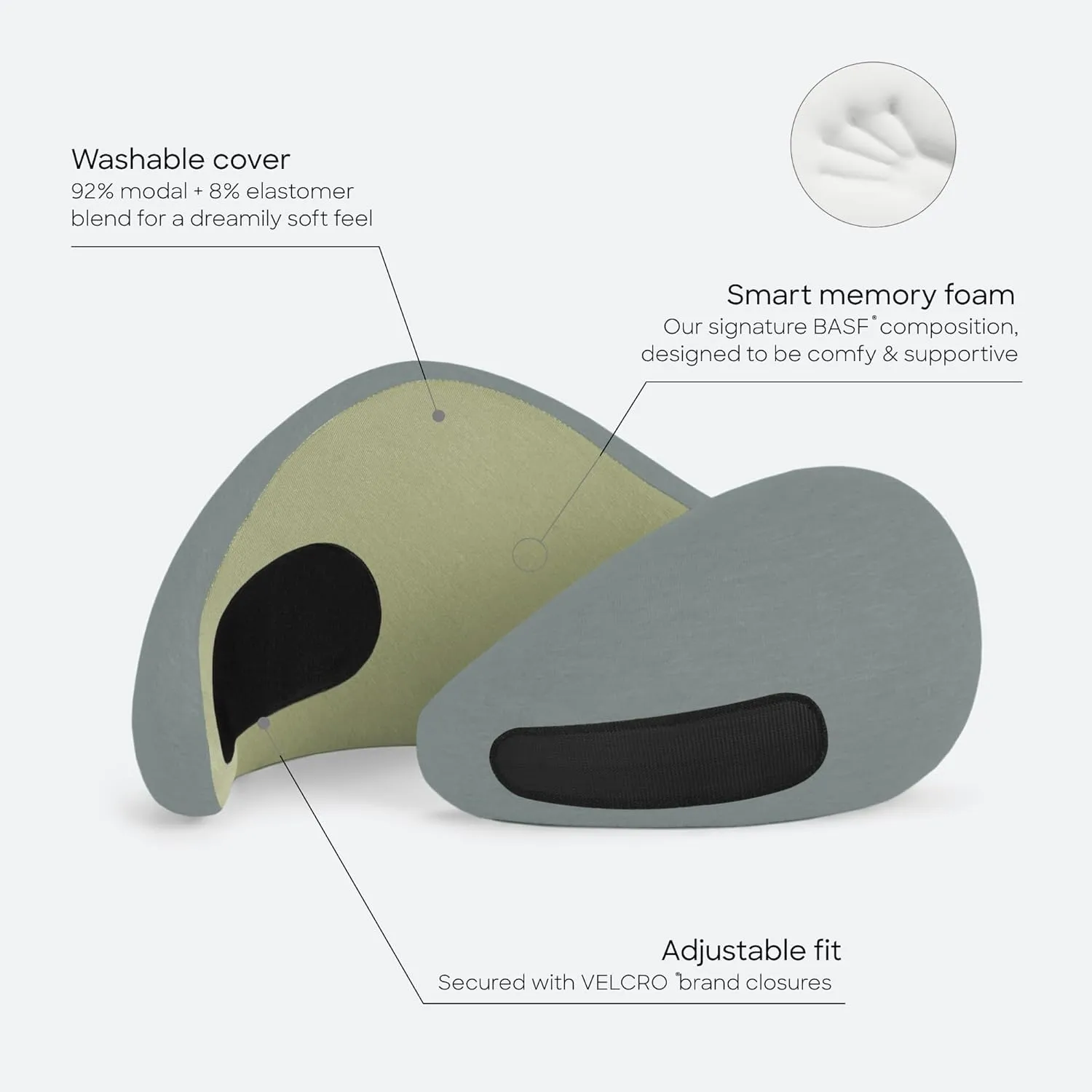 Ostrichpillow Go Neck Pillow, Travel Pillows for Airplanes, Premium Memory Foam Travel Pillow, 360 Ergonomic Design, Asymmetrical Sides, Travel Bag Included, Washable Modal Cover