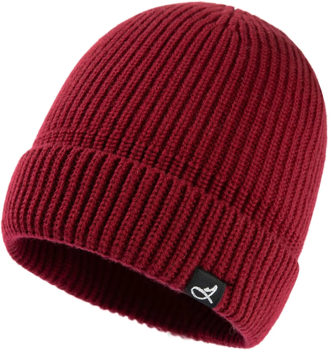 Oversize L/XL/XXL Merino Wool Blend Short Fisheman Beanie Lightweight Warm Hat for Cold Weather Winter