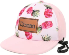 Personalized Baby Sun Hats, Leather Patch Toddler Baseball Cap, Adjustable Chin Strap Trucker Hat for Infant Boys Girls
