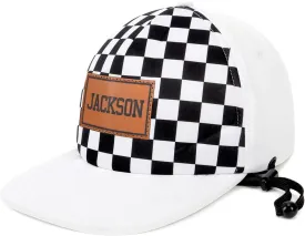 Personalized Baby Sun Hats, Leather Patch Toddler Baseball Cap, Adjustable Chin Strap Trucker Hat for Infant Boys Girls