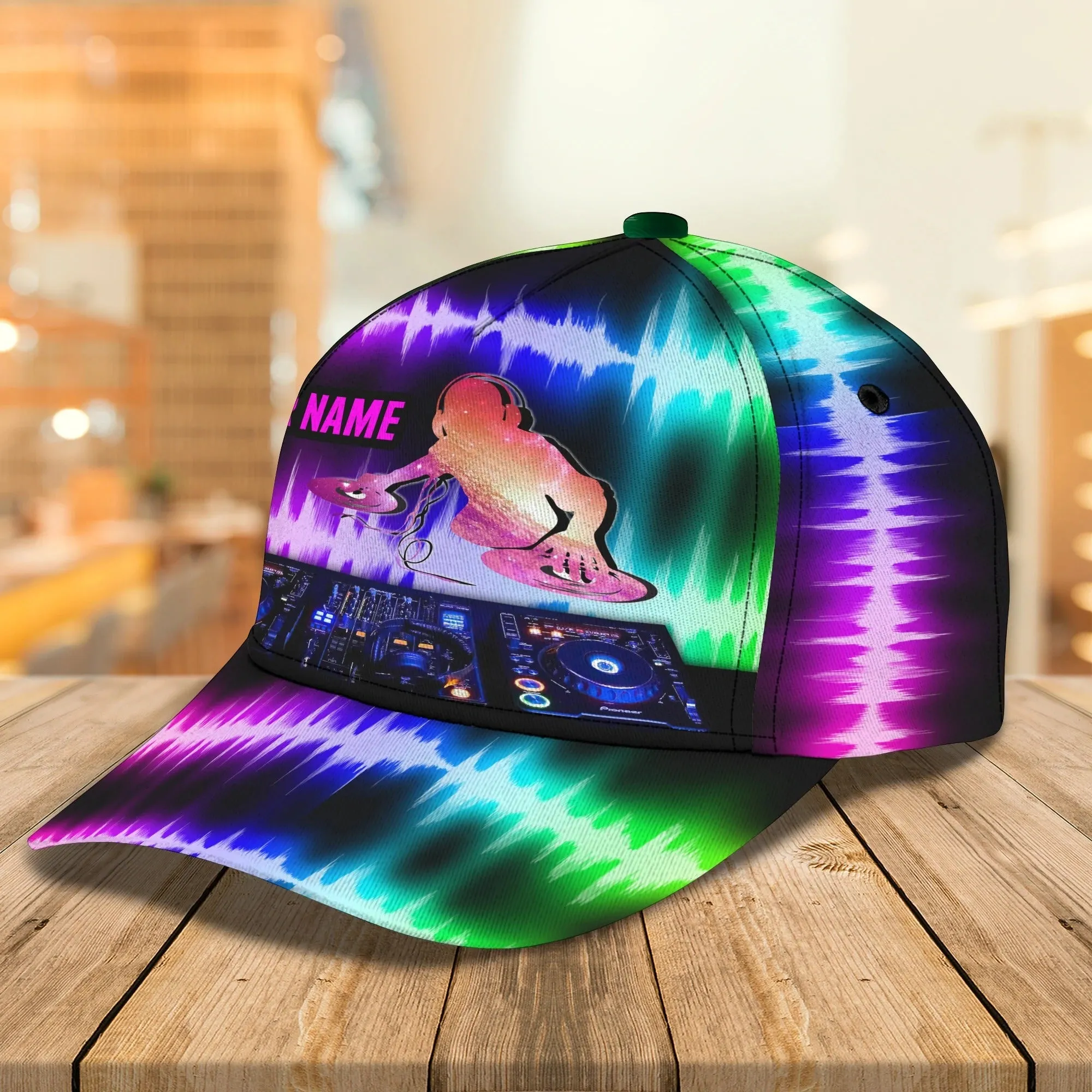 Personalized Colorful 3D Classic Cap Hat For Disc Jockey, Dj Baseball Cap Hat, Nonstop Bar Club Cap Hat For Him Her