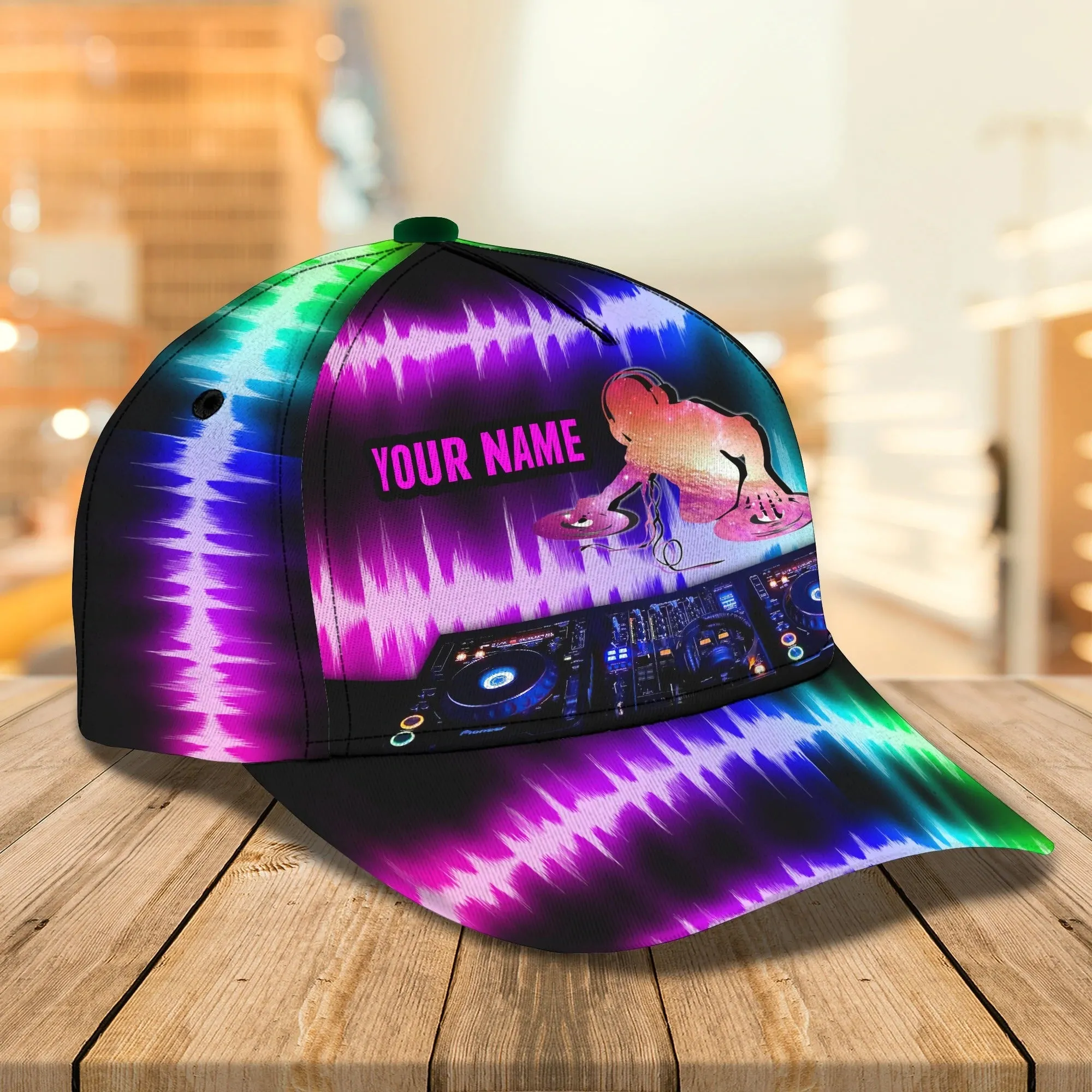 Personalized Colorful 3D Classic Cap Hat For Disc Jockey, Dj Baseball Cap Hat, Nonstop Bar Club Cap Hat For Him Her
