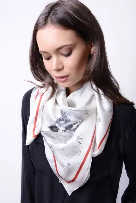 Silk Carre´Winter Animals Snowy Owl