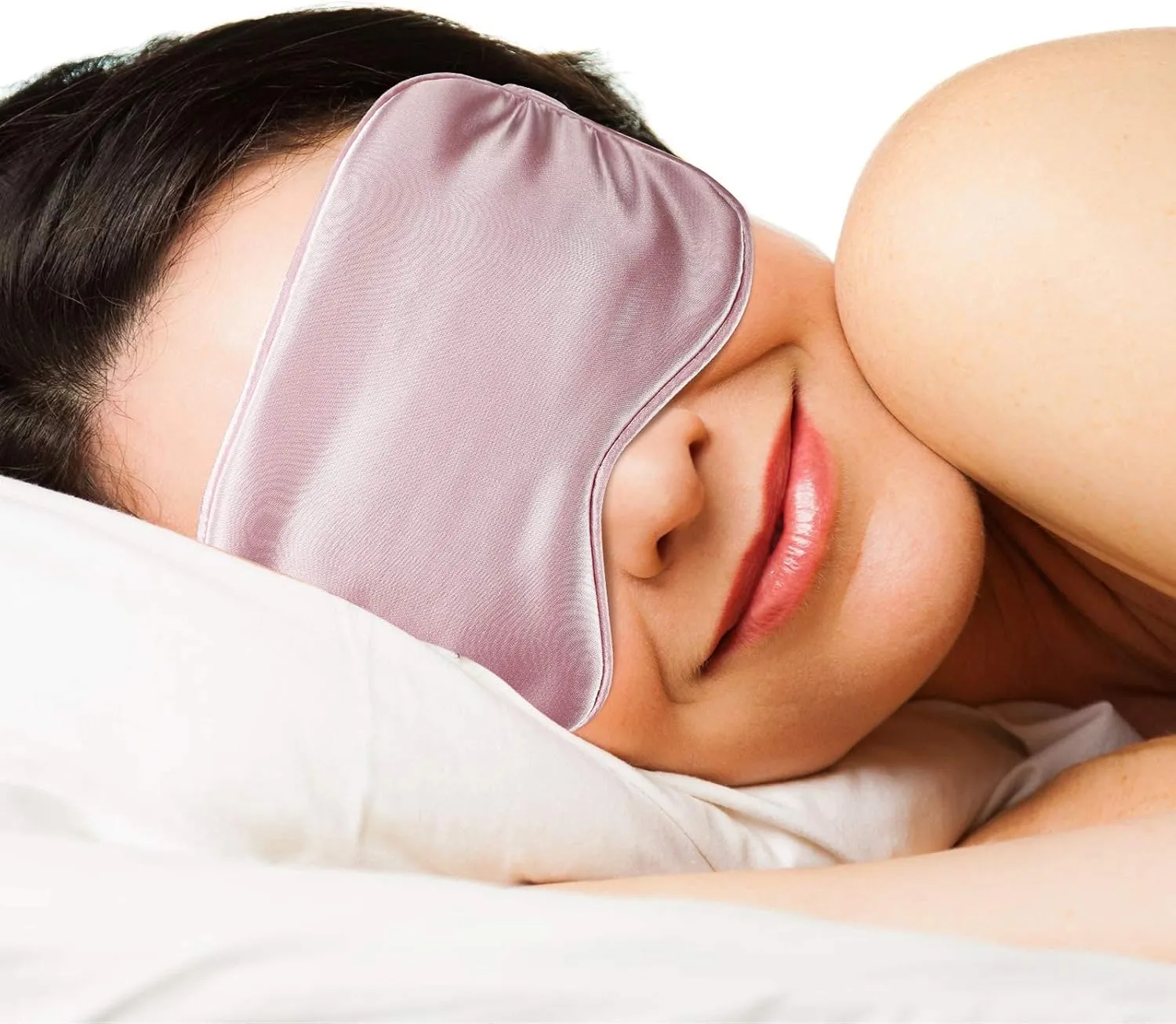 Silk Satin Sleeping Mask Eye Mask Set Include 2 Blindfold Eyeshade Elastic Strap Double Layer Silk Filling Eye Cover 2 Ear Plugs 2 Storage Bags for Women and Men Sleep Travel Nap (Black, Taro Purple)