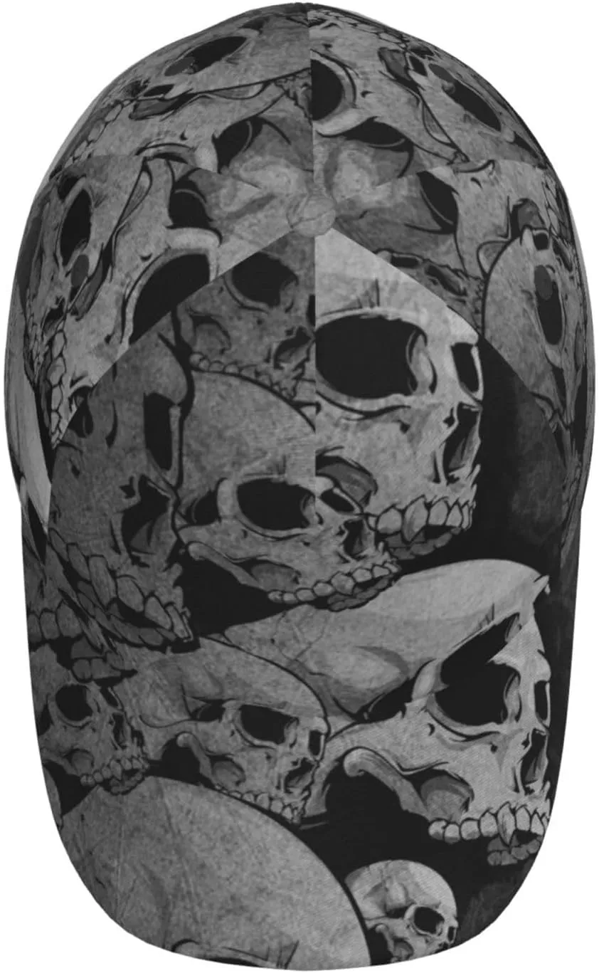 Skull Baseball Cap Adjustable Snapback Cap Men Sun Hat Cool Baseball Hats Halloween Cap for Outdoor