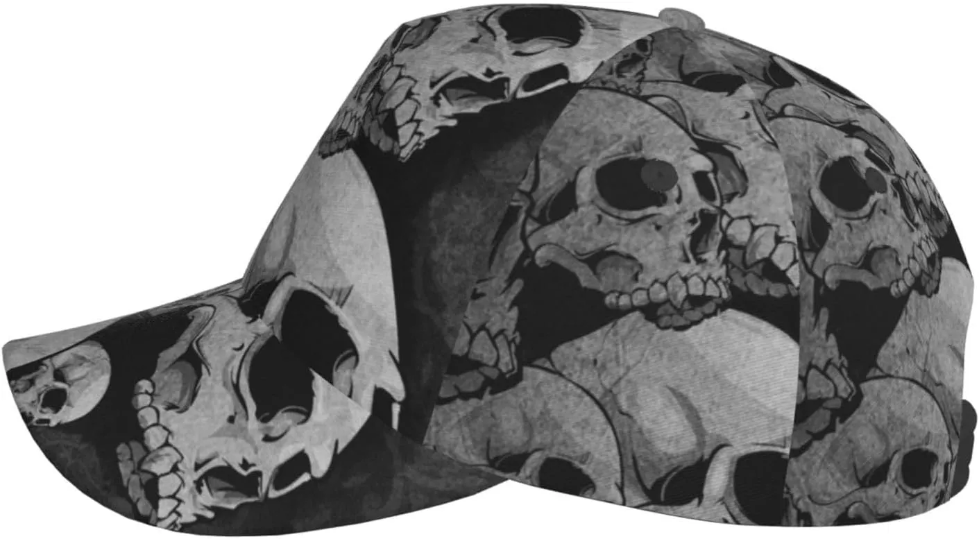 Skull Baseball Cap Adjustable Snapback Cap Men Sun Hat Cool Baseball Hats Halloween Cap for Outdoor