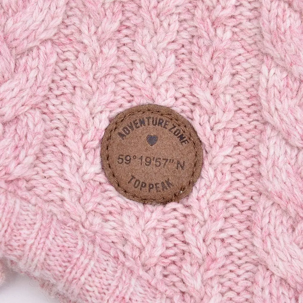 SOMALER Toddler Baby Boys Girls Winter Hat Kids Ear Flap Warm Fleece Lined Knit Beanie Fur Pom Hat