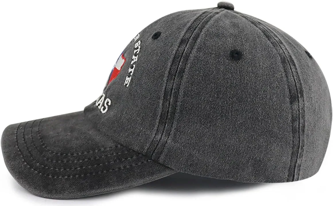 Texas Flag Hats for Men Women,Funny Adjustable Cotton Embroidered Lone Star State Baseball Cap