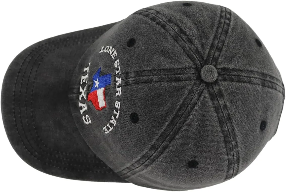 Texas Flag Hats for Men Women,Funny Adjustable Cotton Embroidered Lone Star State Baseball Cap
