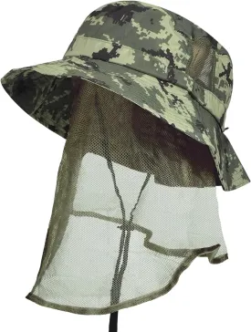 Tirrinia Neck Flap Sun Hat with Wide Brim,UPF 50  Hiking Safari Fishing Caps for Men Women, Ideal for Outdoor
