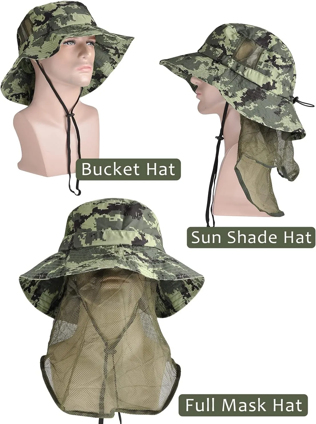 Tirrinia Neck Flap Sun Hat with Wide Brim,UPF 50  Hiking Safari Fishing Caps for Men Women, Ideal for Outdoor