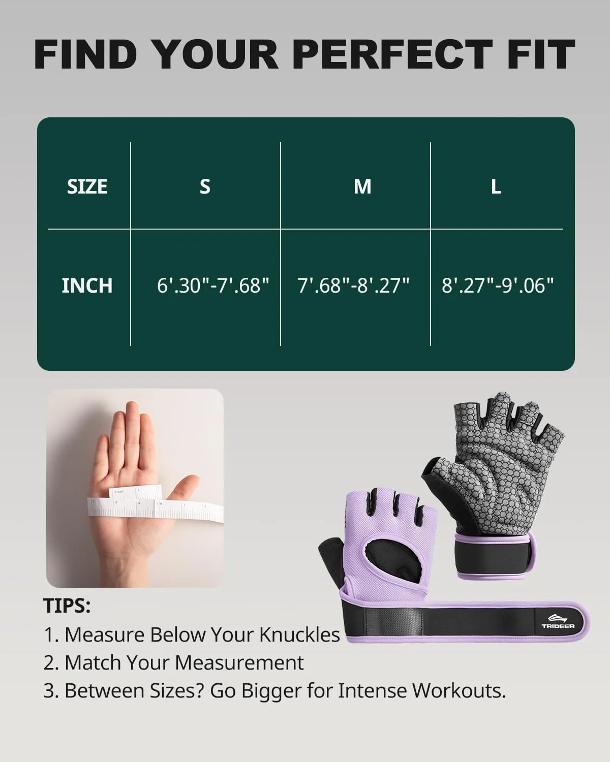 Trideer Weight Lifting Gloves for Women with Wrist Wraps Support, Workout Gloves for Women, Full Palm Protection, Grip for Gym Training, Fitness, Weightlifting, Exercise