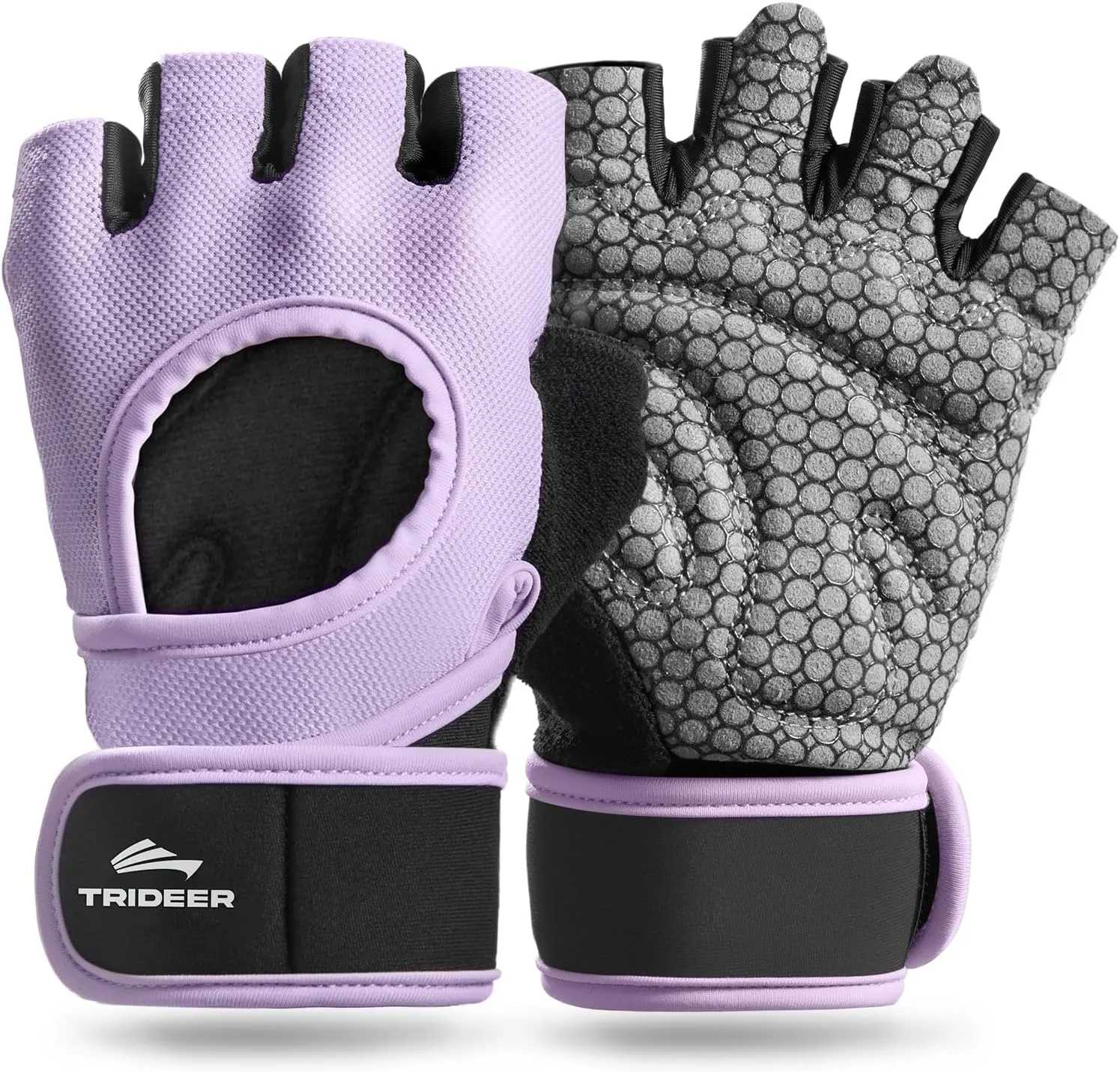 Trideer Weight Lifting Gloves for Women with Wrist Wraps Support, Workout Gloves for Women, Full Palm Protection, Grip for Gym Training, Fitness, Weightlifting, Exercise