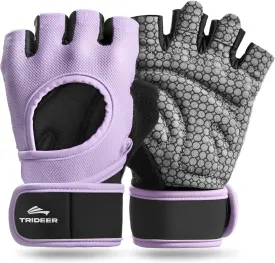 Trideer Weight Lifting Gloves for Women with Wrist Wraps Support, Workout Gloves for Women, Full Palm Protection, Grip for Gym Training, Fitness, Weightlifting, Exercise