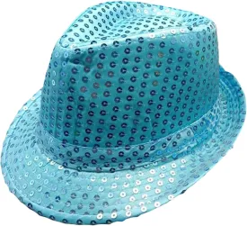 UAURORAO Women Men Sequin Mj Fedora Hat Glitter 1920s Gangster Hat Sparkly Western Jazz Disco Cap Unisex Party Costume