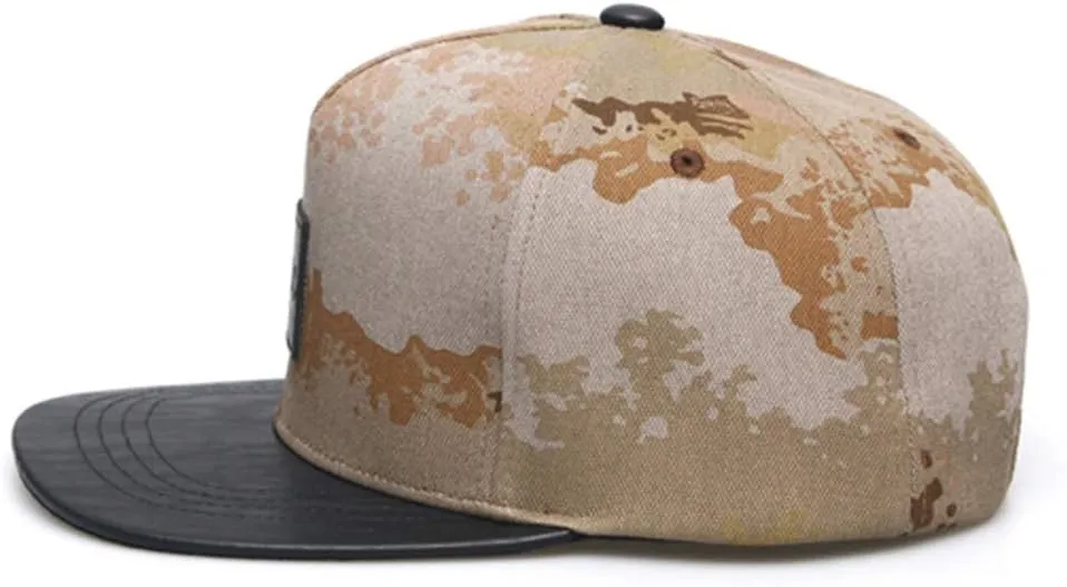 UNDERCONTROL Flat Brim Strapback Adjustable Trucker Cap Snapback for Unisex Hat Leather Tab