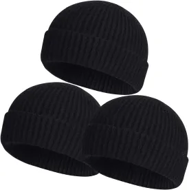 vidsel Short Fisherman Beanie for Men Women, Swag Wool Knit Cuff Trawler Skullcap,Winter Warm Hats