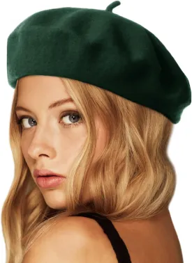 Wheebo Wool Beret Hat,Solid Color French Style Winter Warm Cap for Women Girls Lady