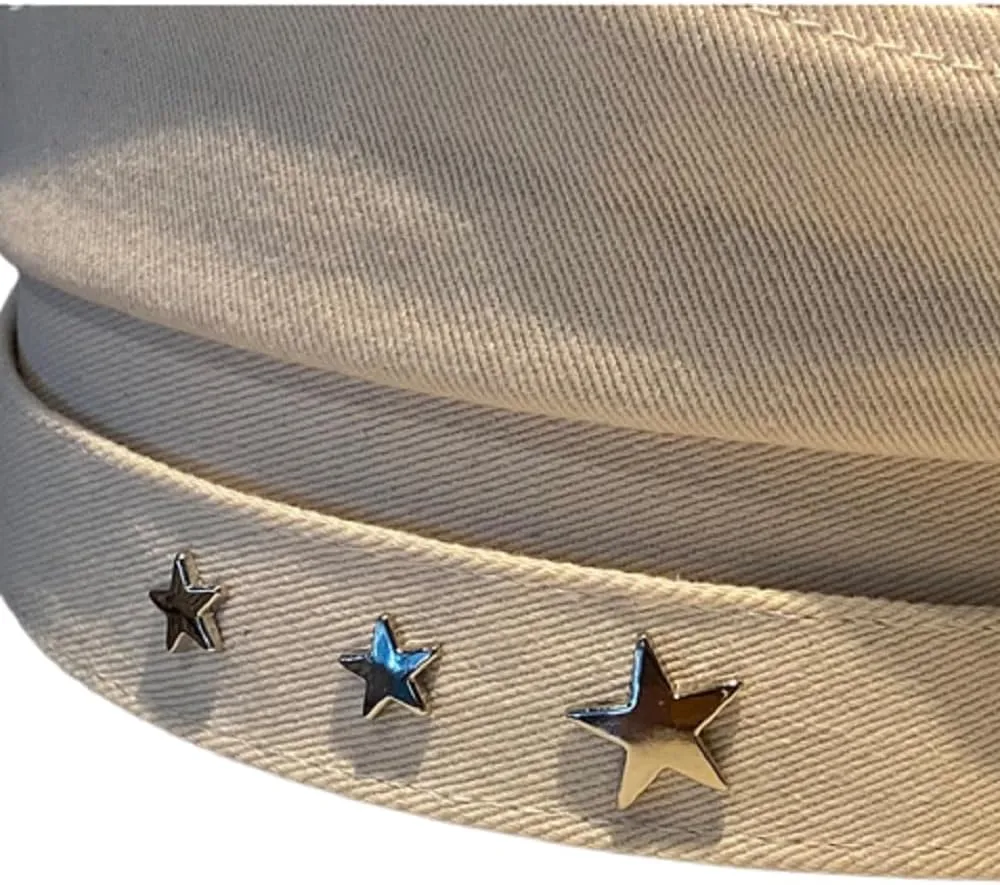 Women Girls Y2K Star Beret Fashion Newsboy Caps Warm Visor Beret Vintage Cabbie for Ladies