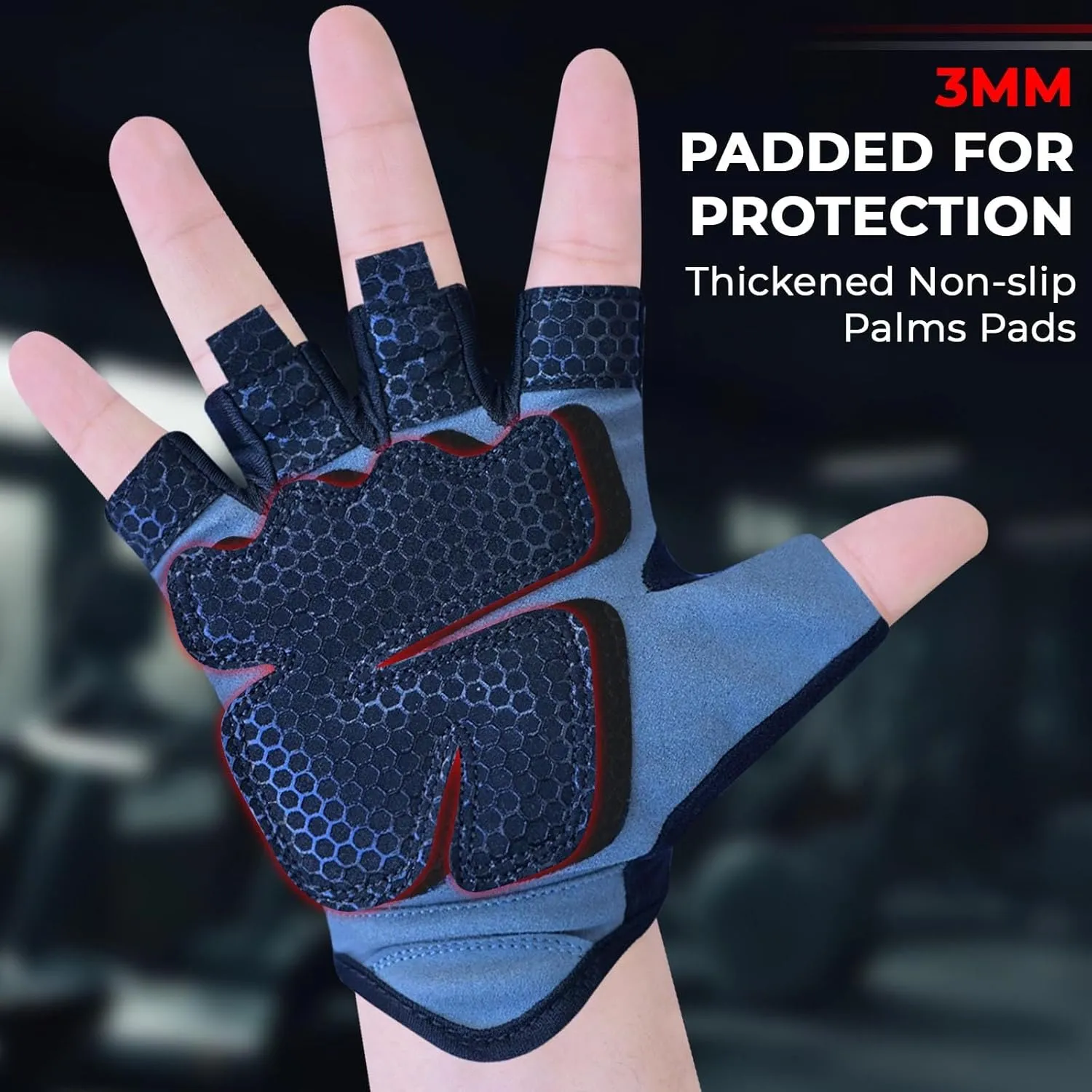 Workout Gloves for Men Women,Weight Lifting Gloves with Breathable Gel Padded Excellent Grip for Gym Exercise,Cycling,Weightlifting,Fitness Training,Pull Ups and Climbing and Rowing