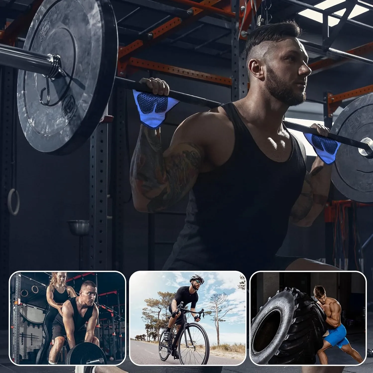 Workout Gloves for Men Women,Weight Lifting Gloves with Breathable Gel Padded Excellent Grip for Gym Exercise,Cycling,Weightlifting,Fitness Training,Pull Ups and Climbing and Rowing
