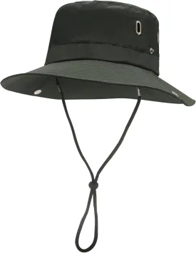ZLYC Mens Waterproof Camo Sun Hat Wide Brim Packable Outdoor Mesh Fishing Bucket Hats